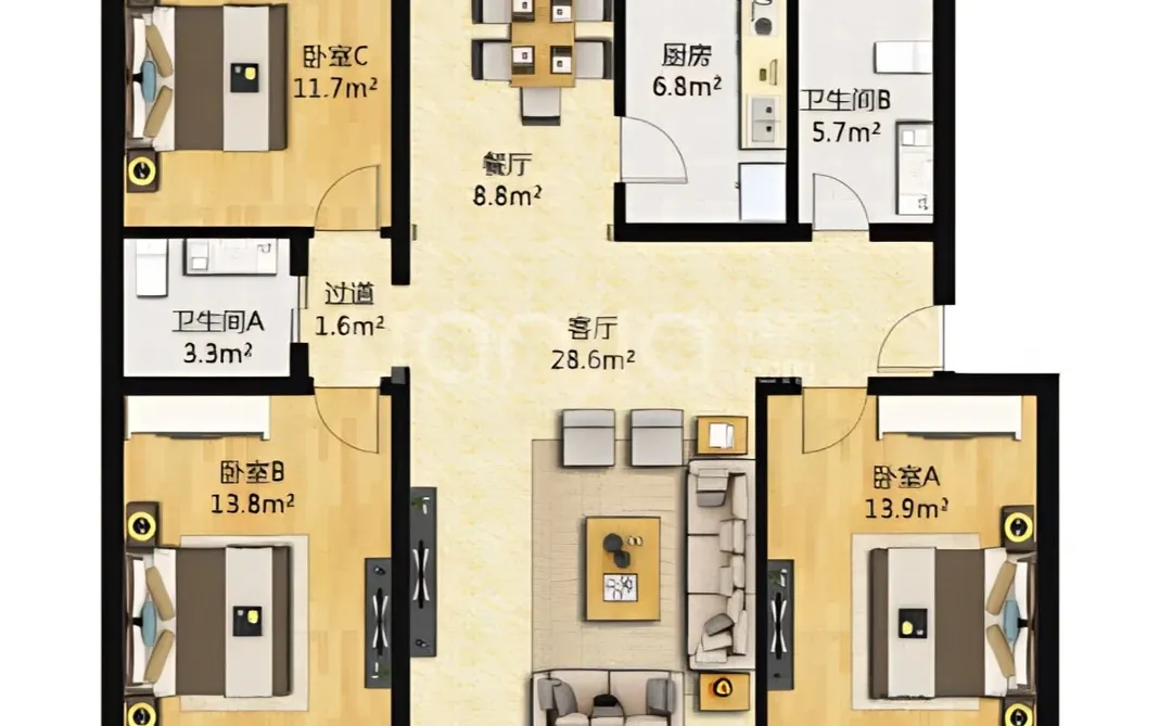 和平里｜院长楼🏡119平三居 2000年楼龄