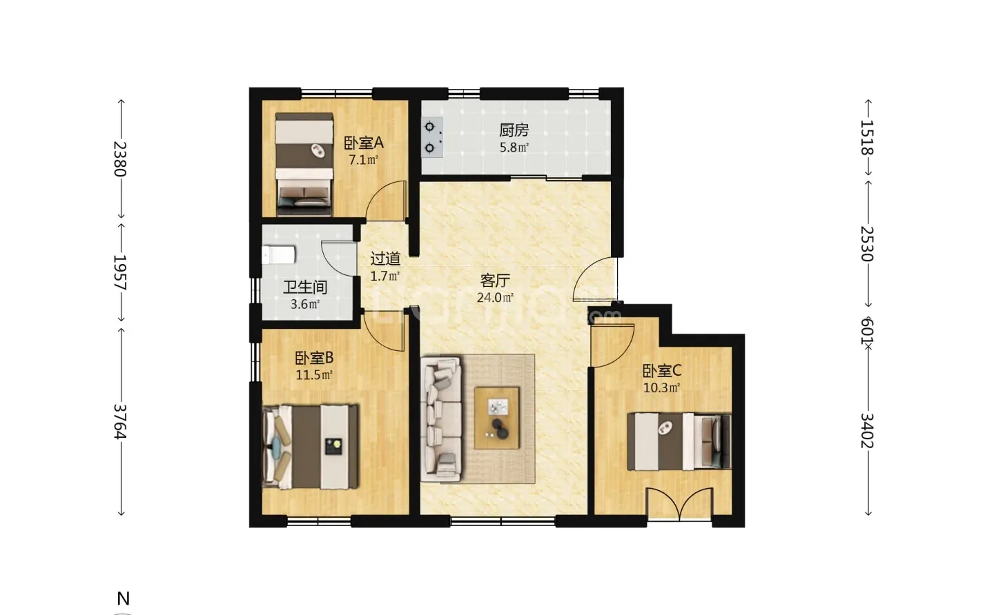 全屋采光好，一眼心动的家🏠