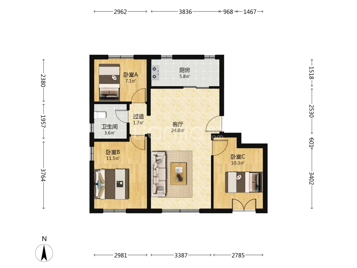 全屋采光好，一眼心动的家🏠