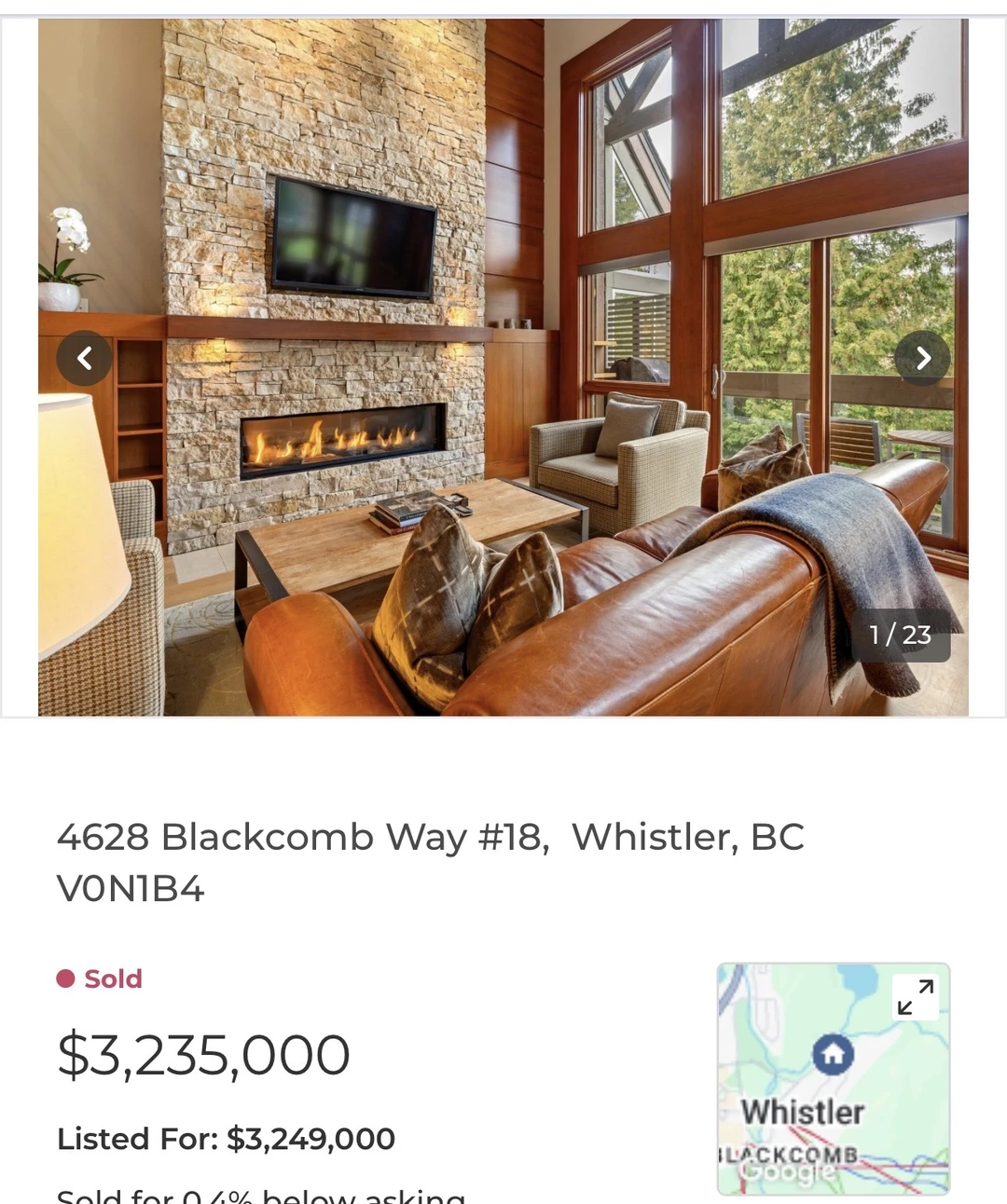 Whistler 惠斯勒最新主要成交