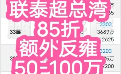 GCC联泰超总湾深圳头排海景房，提前返佣