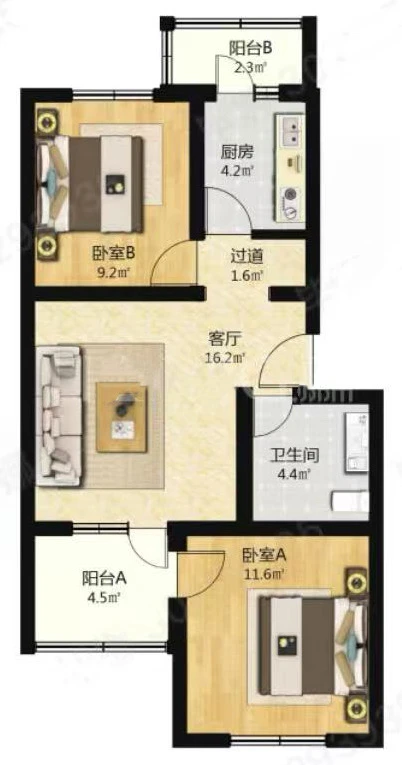 通州 玉 ｜74㎡ 想要低楼层看过来198W 🔥