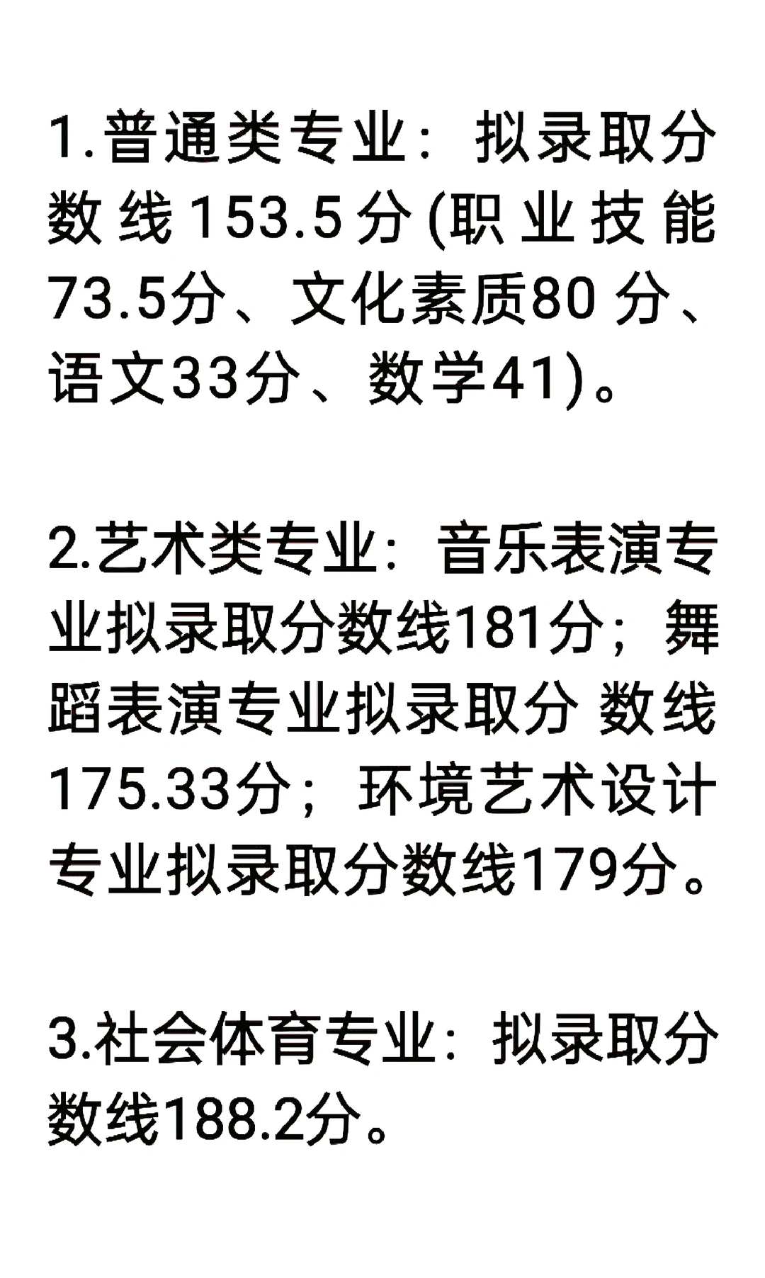 25 年濮阳职业技术学院单招录取分数线