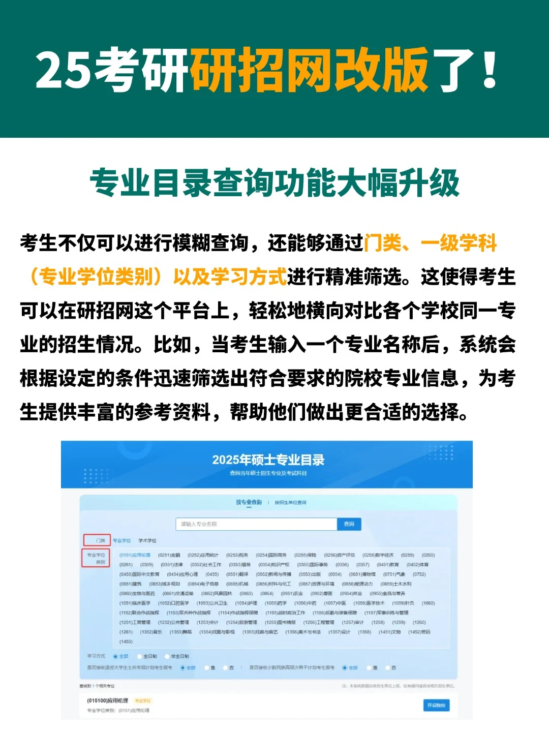 官网没出招生简章？研招网能查到！升级了！