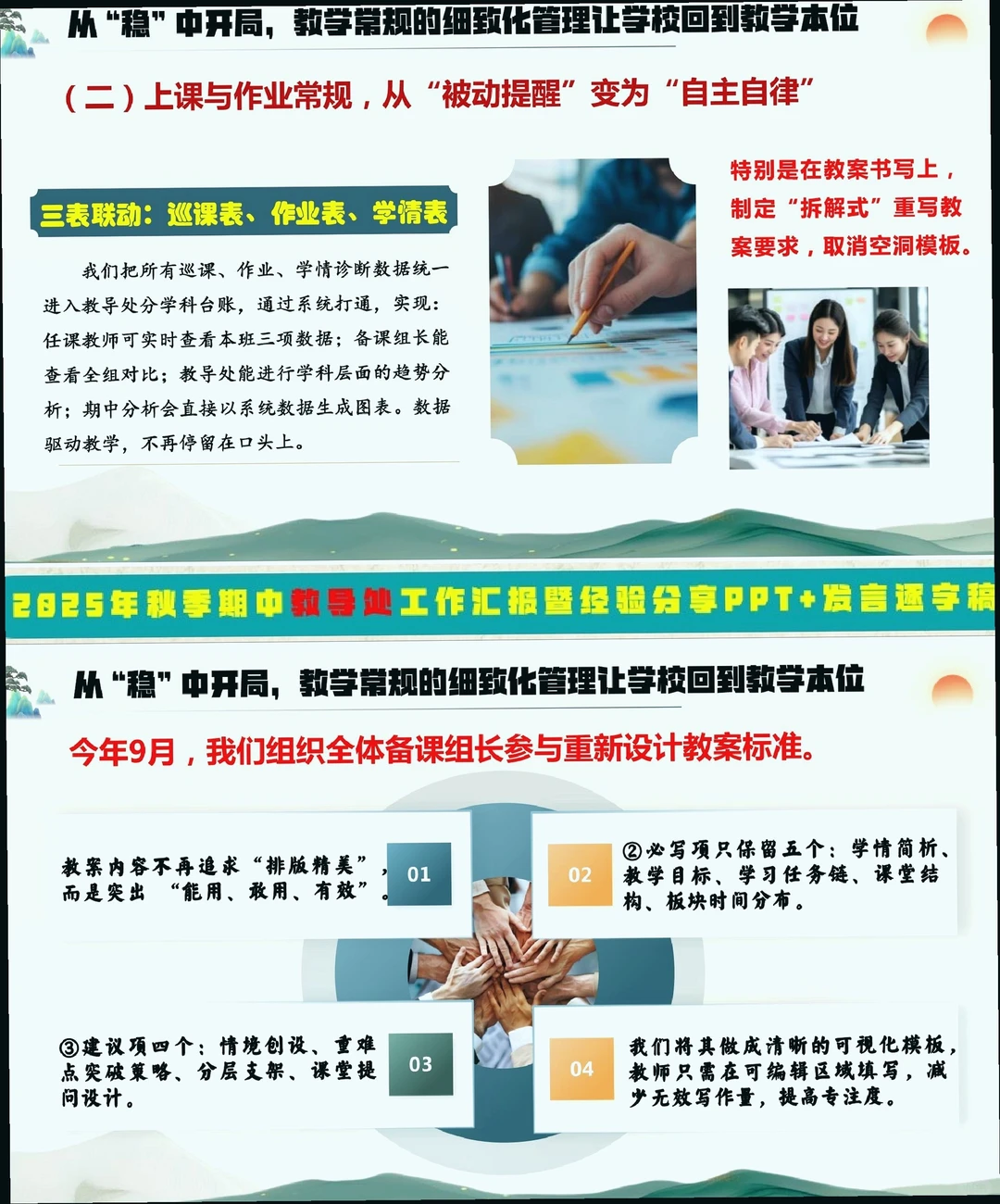 2025年秋季学期中教导处工作汇报暨经验分享