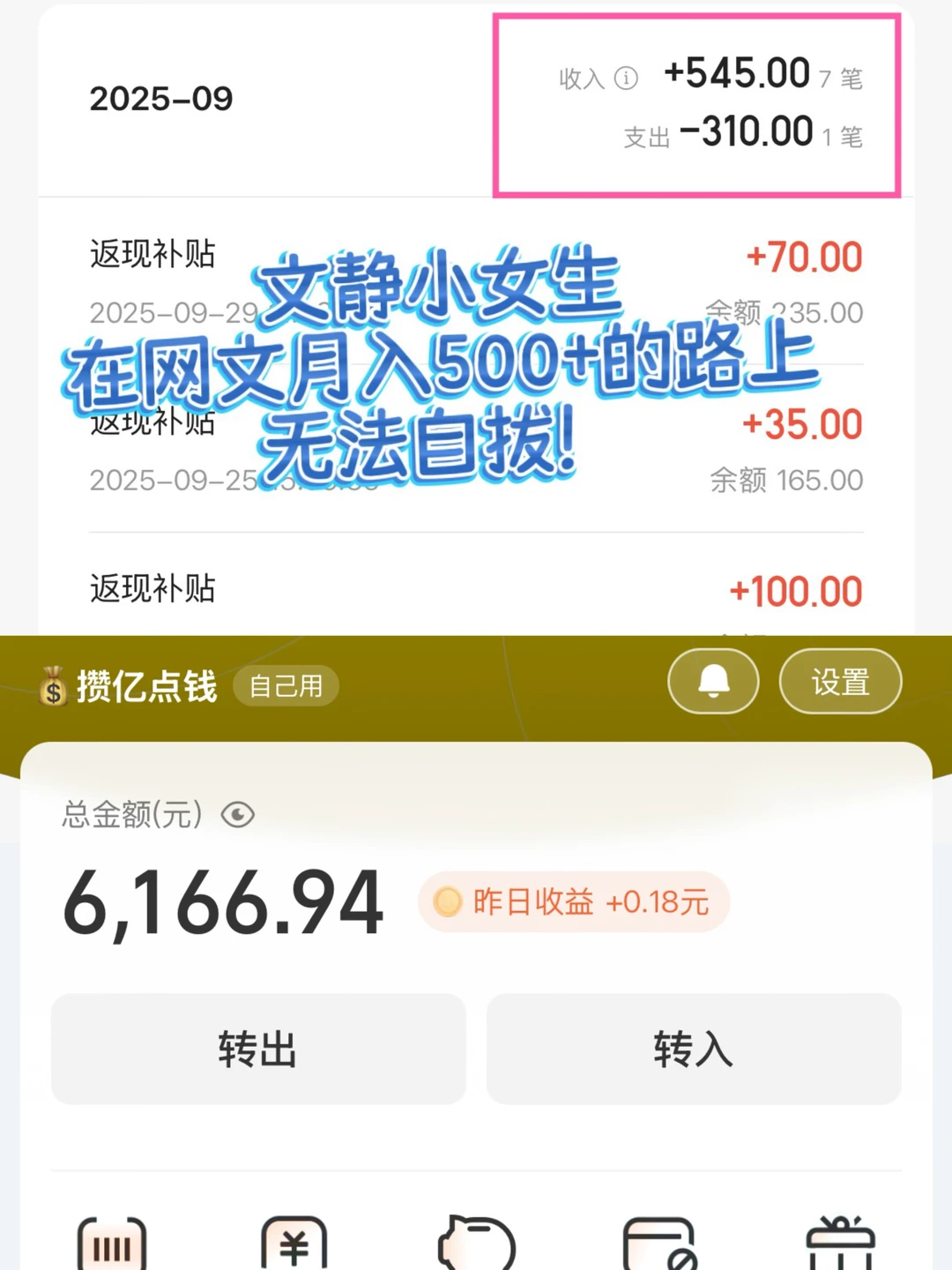 文静小女生在网文路上月入500+无法自拔