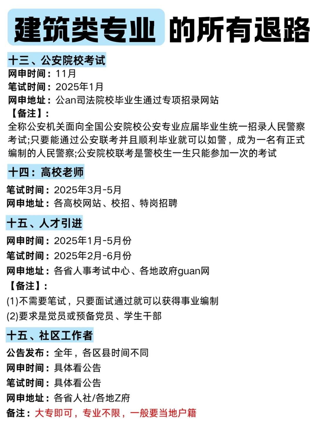 属于建筑类专业的所有退路来喽~