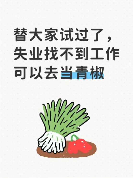替大家试过了，失业找不到工作可以去当青椒