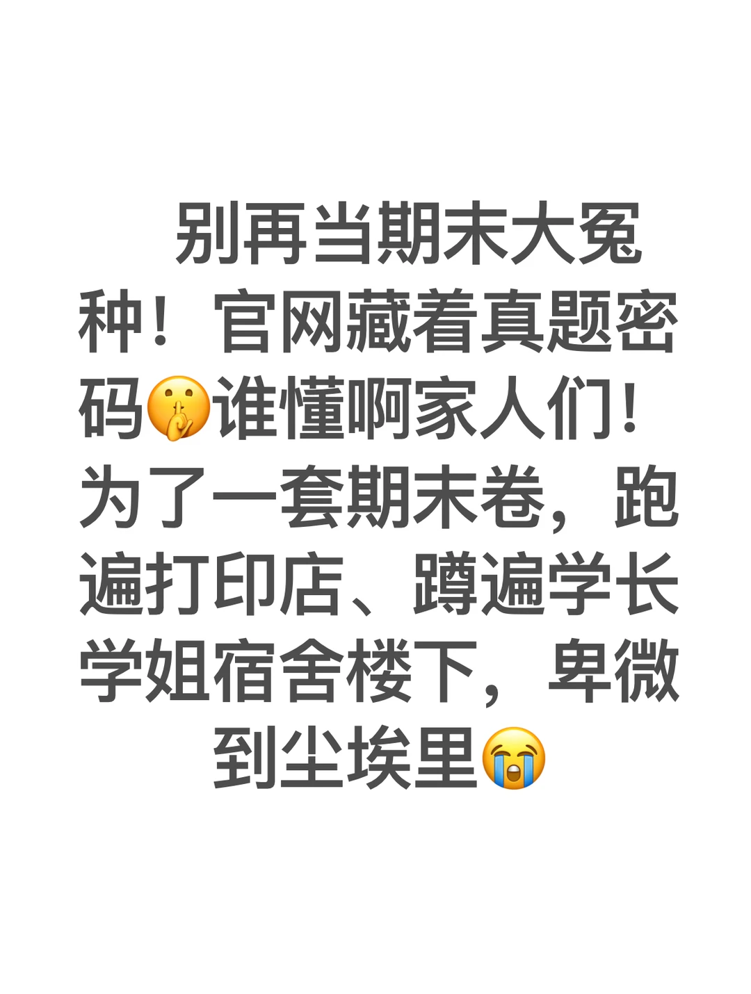 别再当期末大冤种！官网藏着真题密码🤫