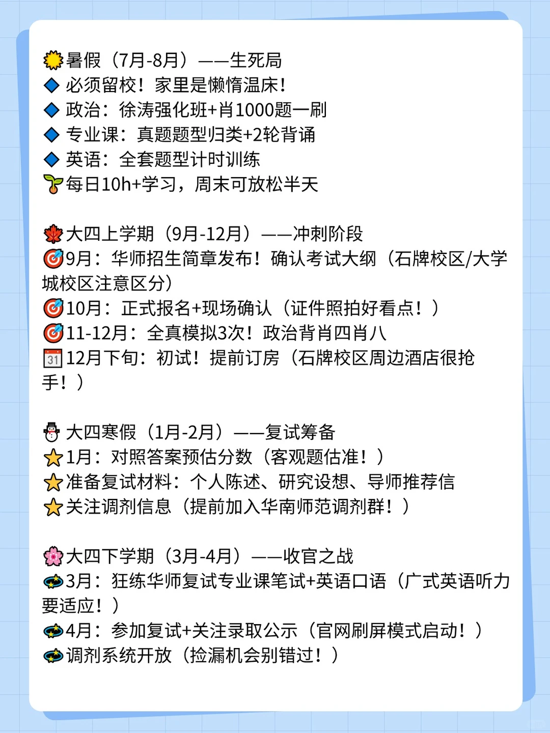 27考研大三考研全流程来了