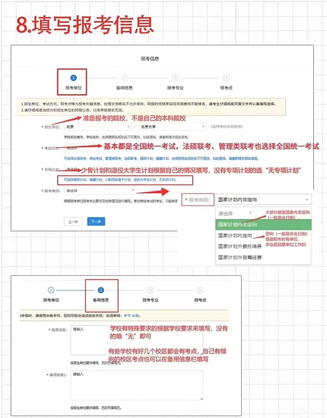 存下来明天报考用！！考研详细流程图