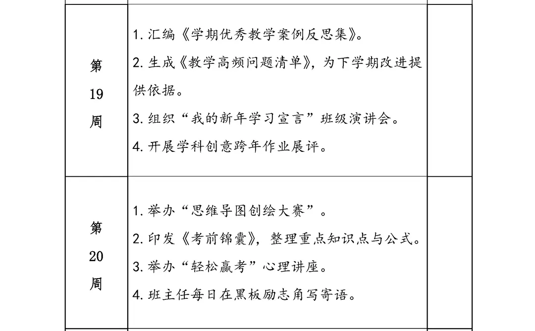 校长说:这份教务处工作安排表太全面了！