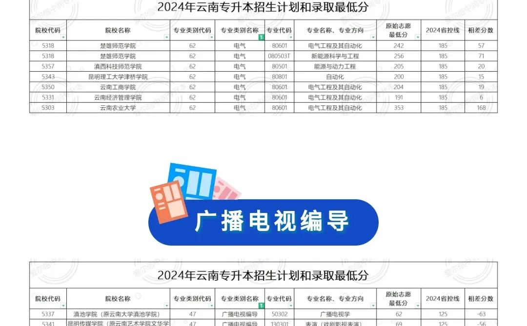 2024 年各专业最低录取分数线