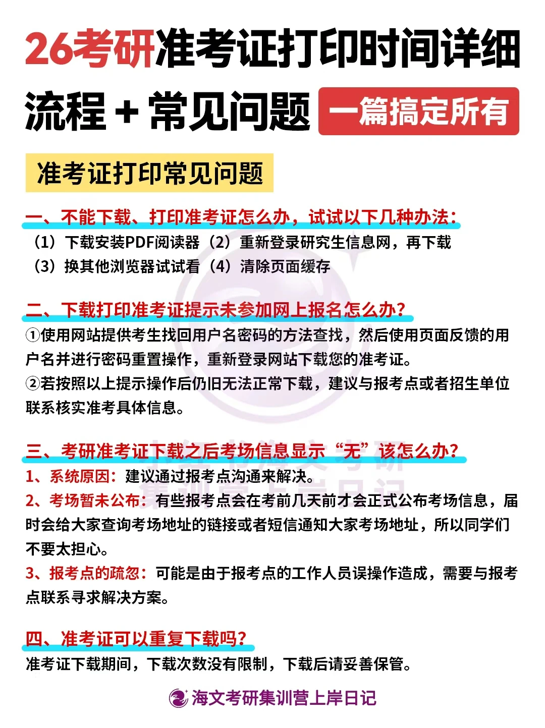 26考研准考证打印:时间流程避坑全攻略！