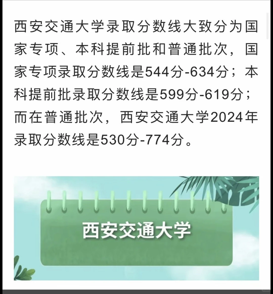 西安交通大学分数线参考来啦