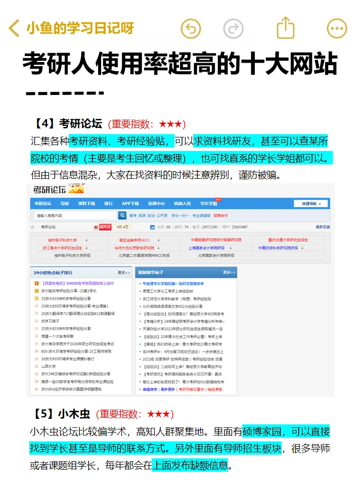 考研人使用率超超超高的十大网站