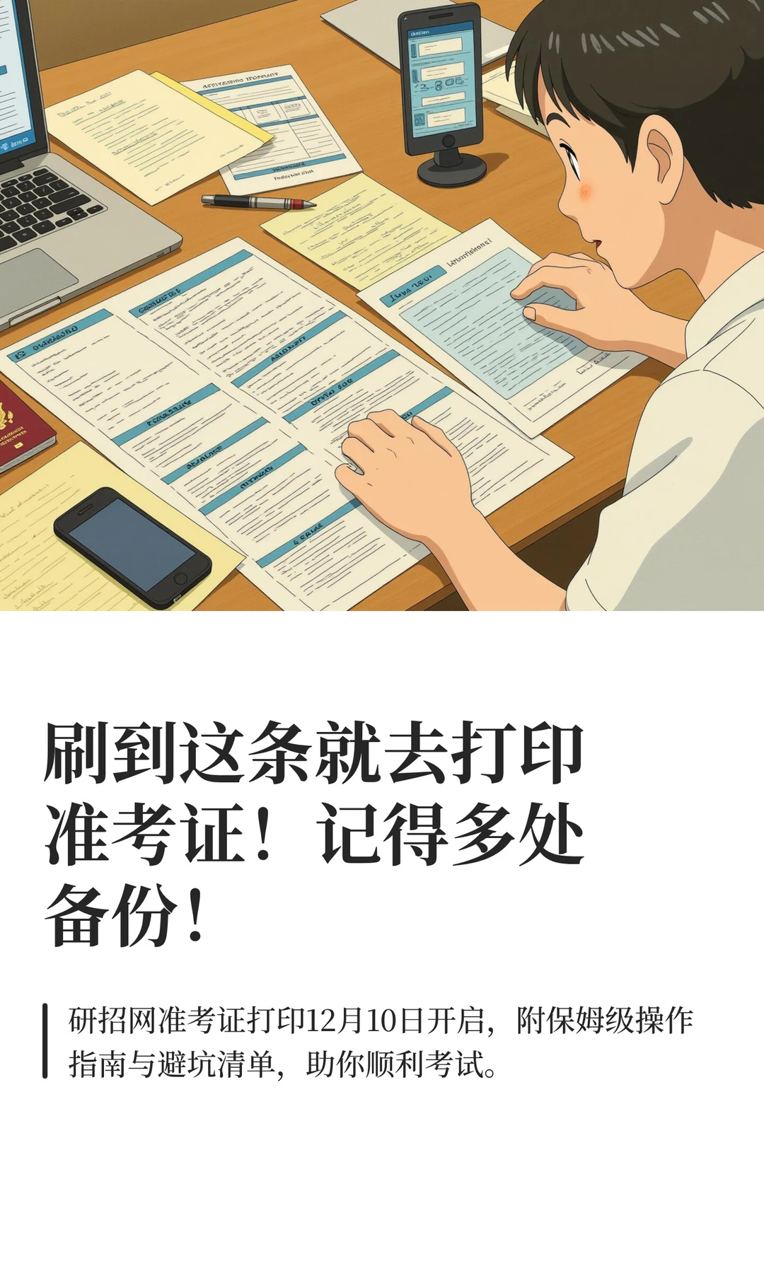 刷到这条就去打印准考证！记得多处备份！