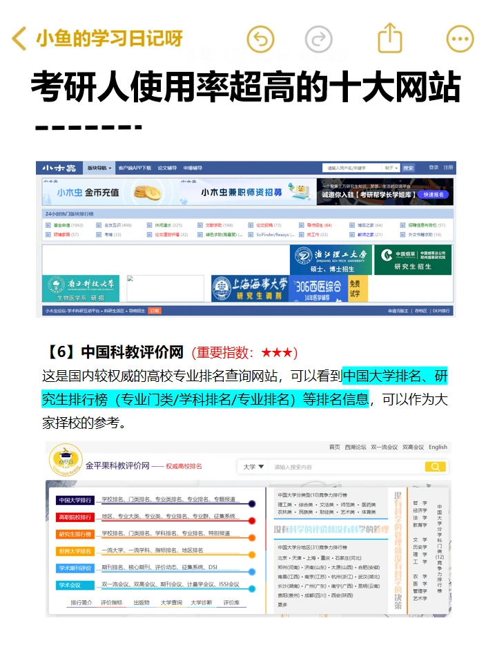 考研人使用率超超超高的十大网站