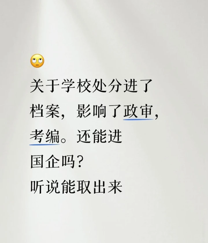 当年少不懂事，档案里有了处分怎么办？