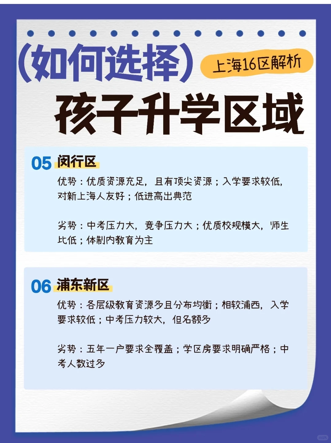 做笔记！上海16区升学优劣势🔥可咨询