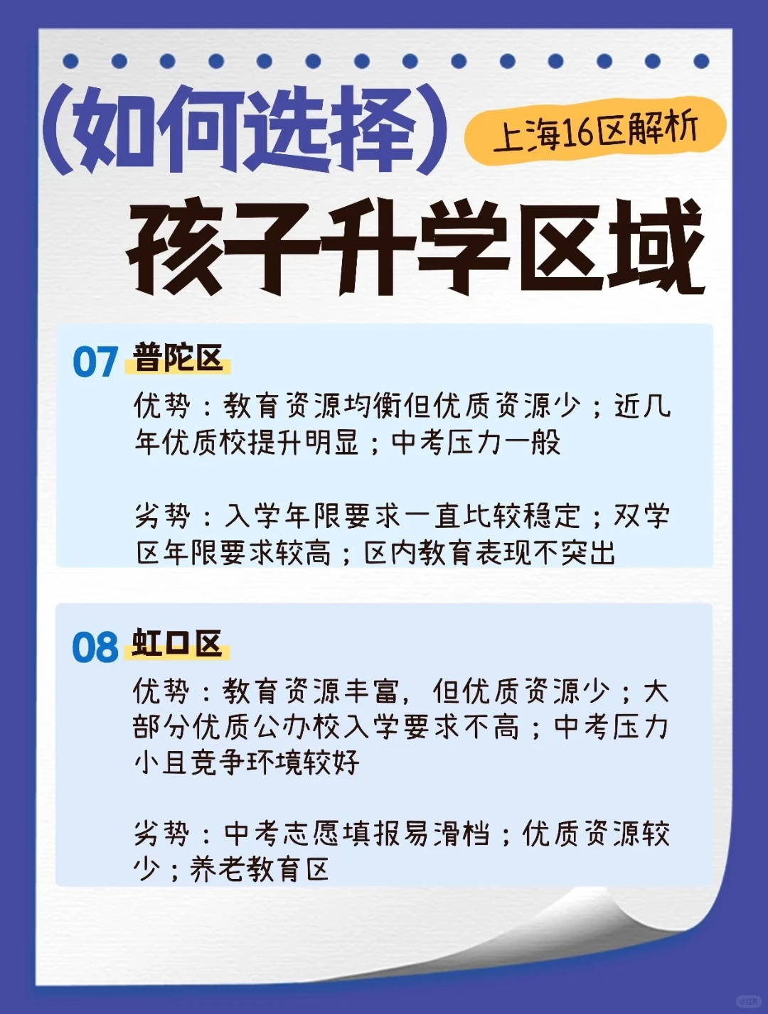 做笔记！上海16区升学优劣势🔥可咨询