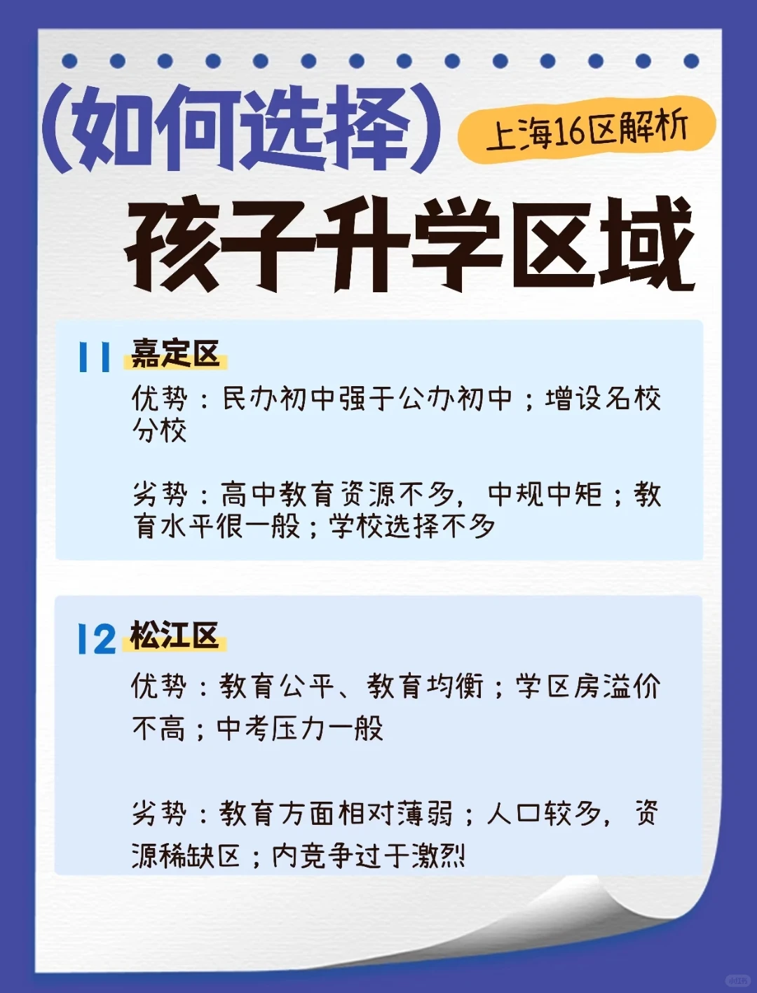 做笔记！上海16区升学优劣势🔥可咨询