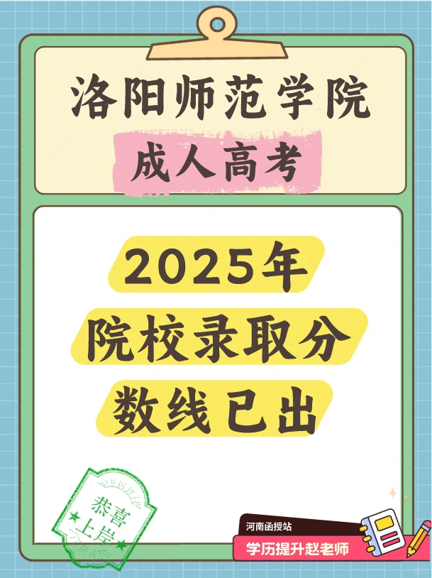 25成考洛阳师范学院录取分数线