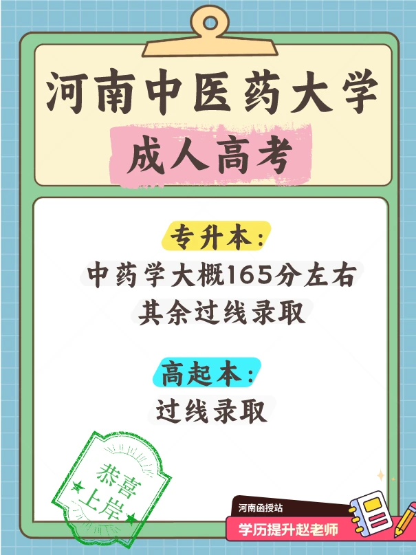 25成考河南中医药大学录取分数线