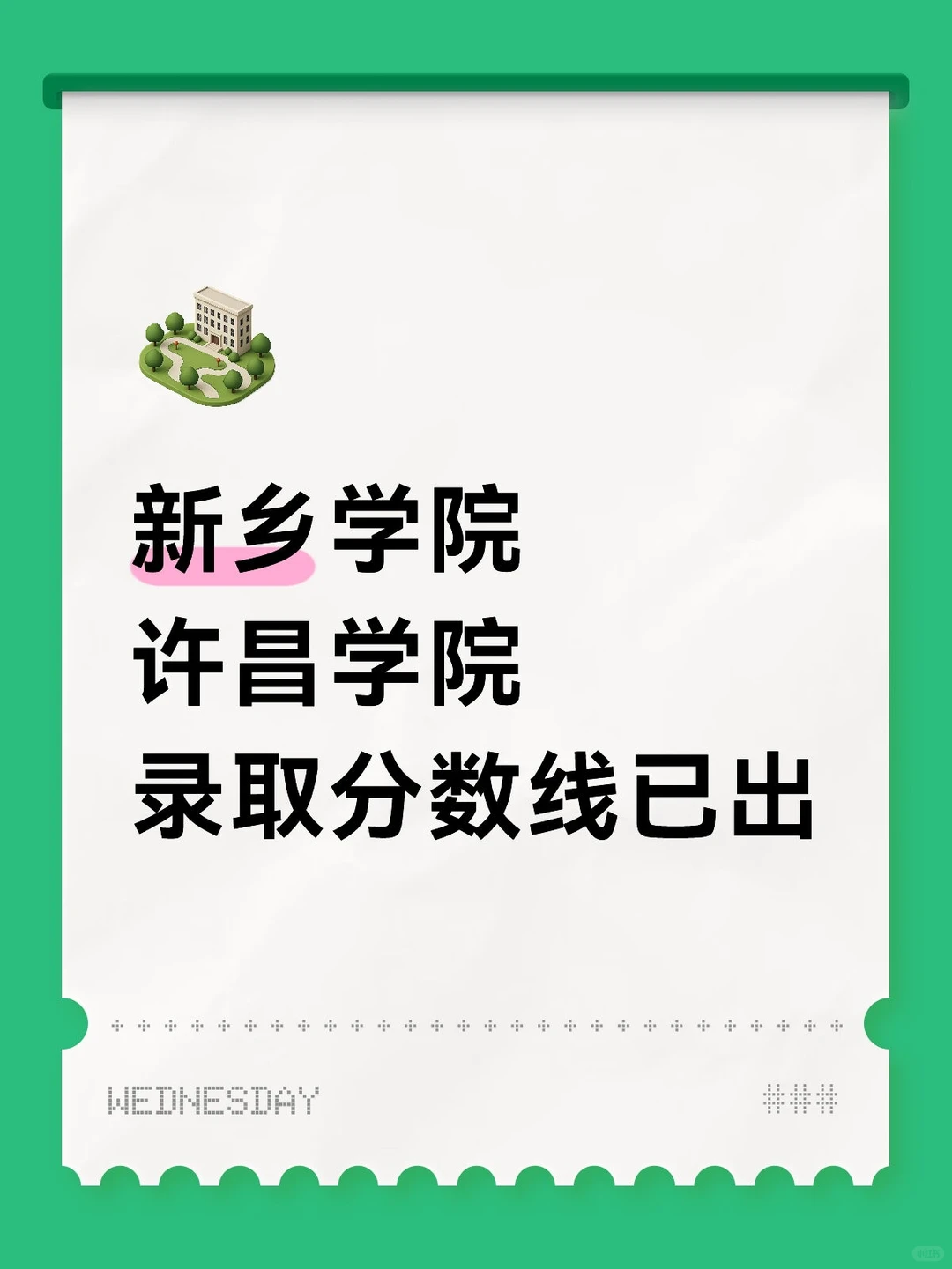 新乡学院，许昌学院录取分数线出来啦