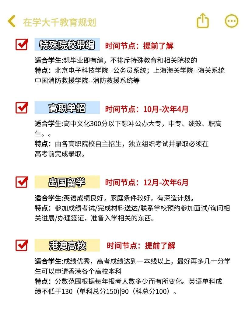 除了走普高！原来还有这20种升学路径啊啊