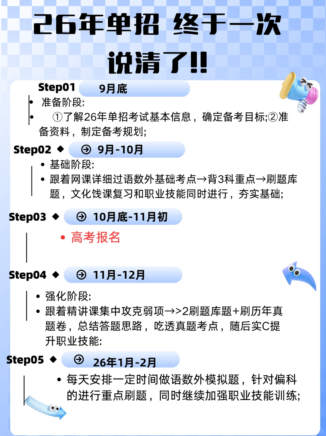 0基础终于把26年单招考试流程搞清楚了😭