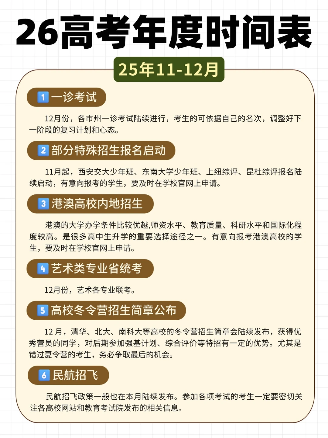 26高考核心时间轴⏰每一步都关键！