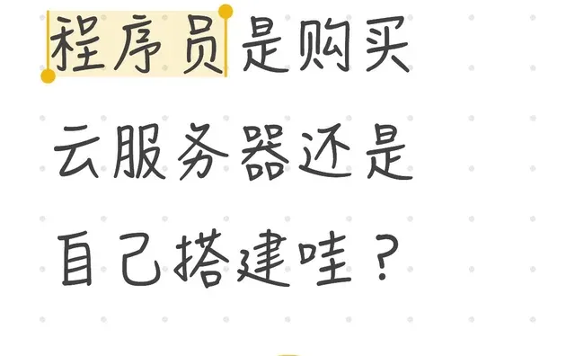 程序员是购买云服务器还是自己搭建哇？程序员 软件设计与开发 软件开发 后端开发