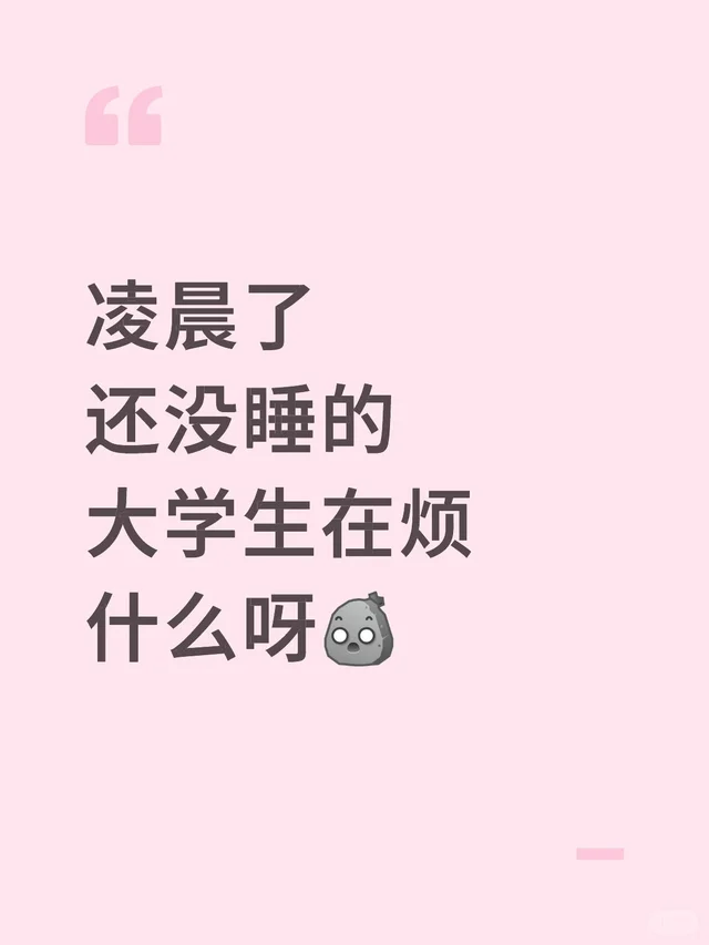 凌晨了还没睡的大学生在烦什么呀