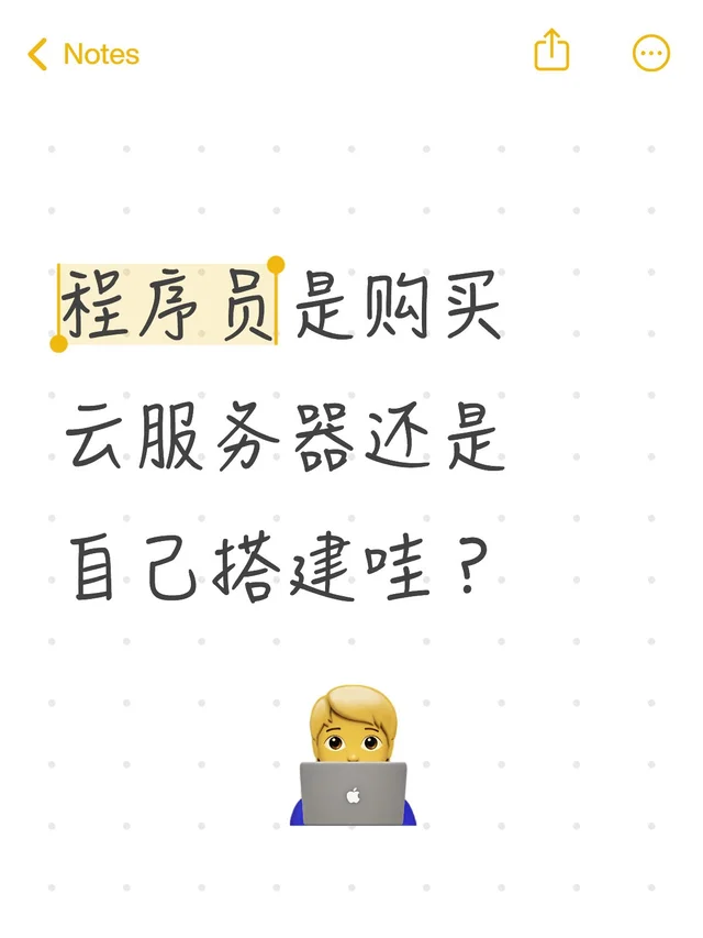程序员是购买云服务器还是自己搭建哇？程序员 软件设计与开发 软件开发 后端开发