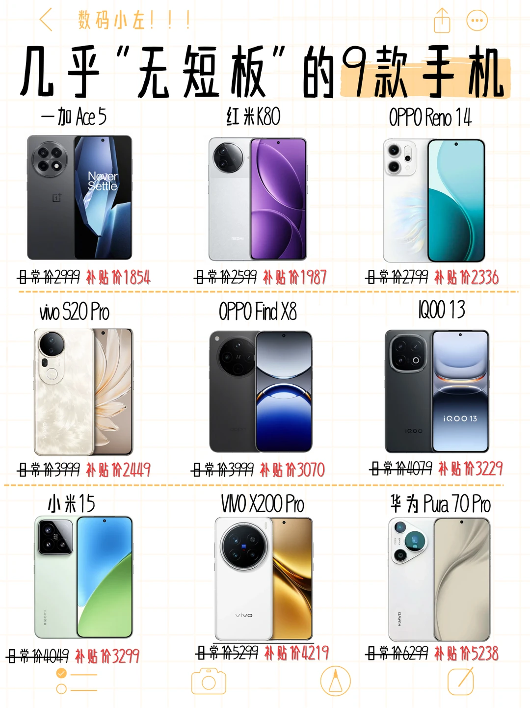 准大学生必看！9款“无短板”手机推荐