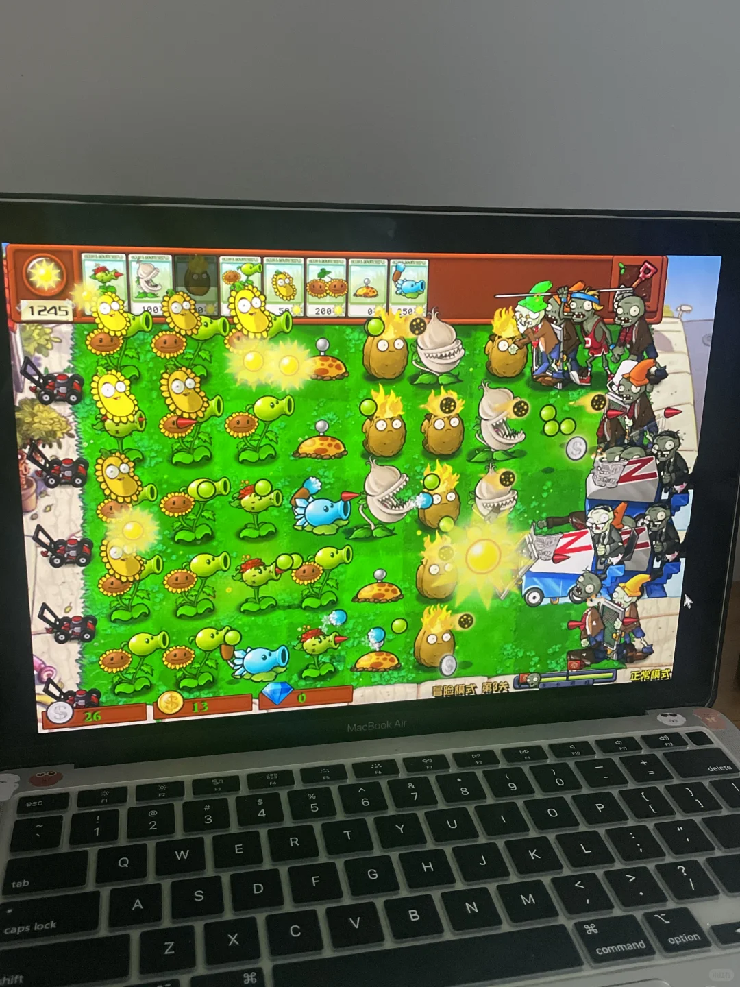 还是植物大战僵尸好玩！！爽！！