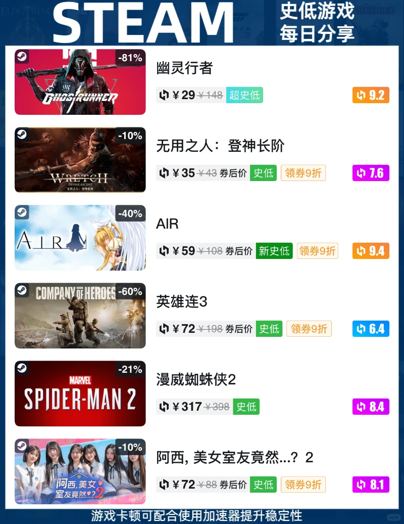 Steam史低快报11月25日：今日史低游戏分享！