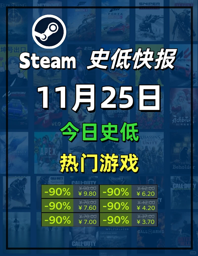 Steam史低快报11月25日：今日史低游戏分享！