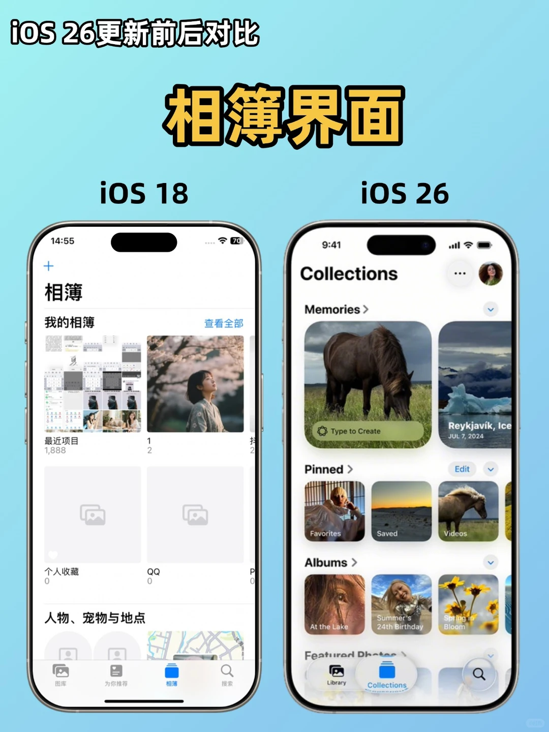 iOS 26更新前后大对比，你们觉得丑还是美？