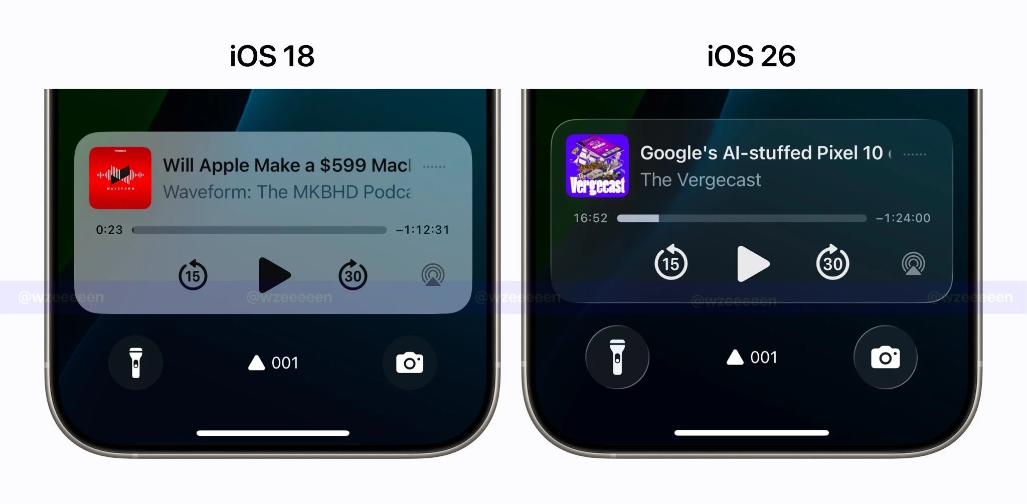 苹果iOS18到26的界面变化