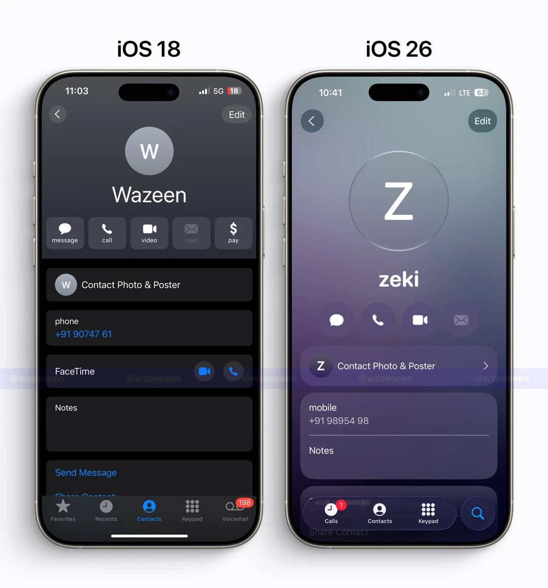 苹果iOS18到26的界面变化