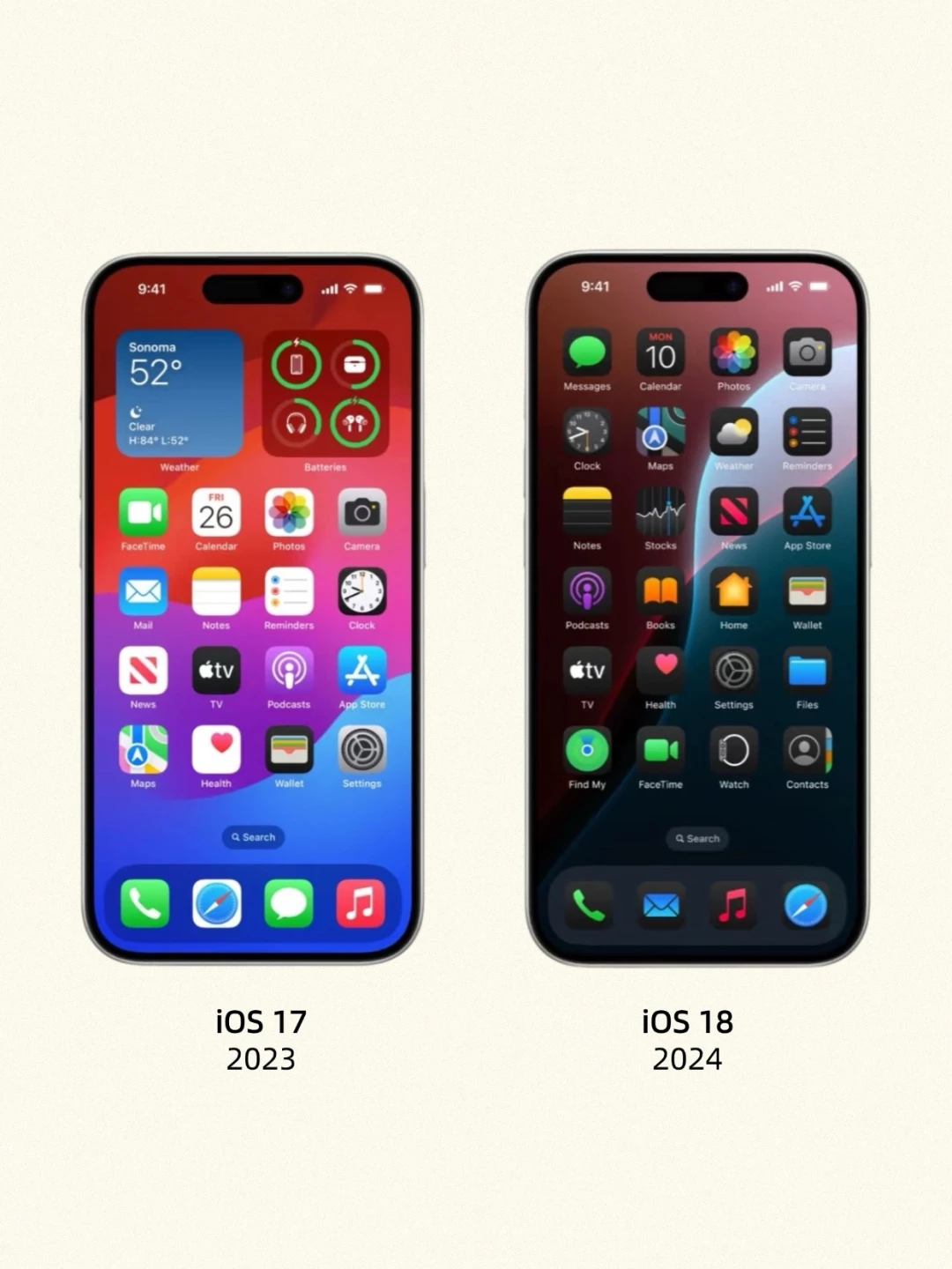🍎iOS：“左滑看我长大”📱历代iOS界面对比🆚