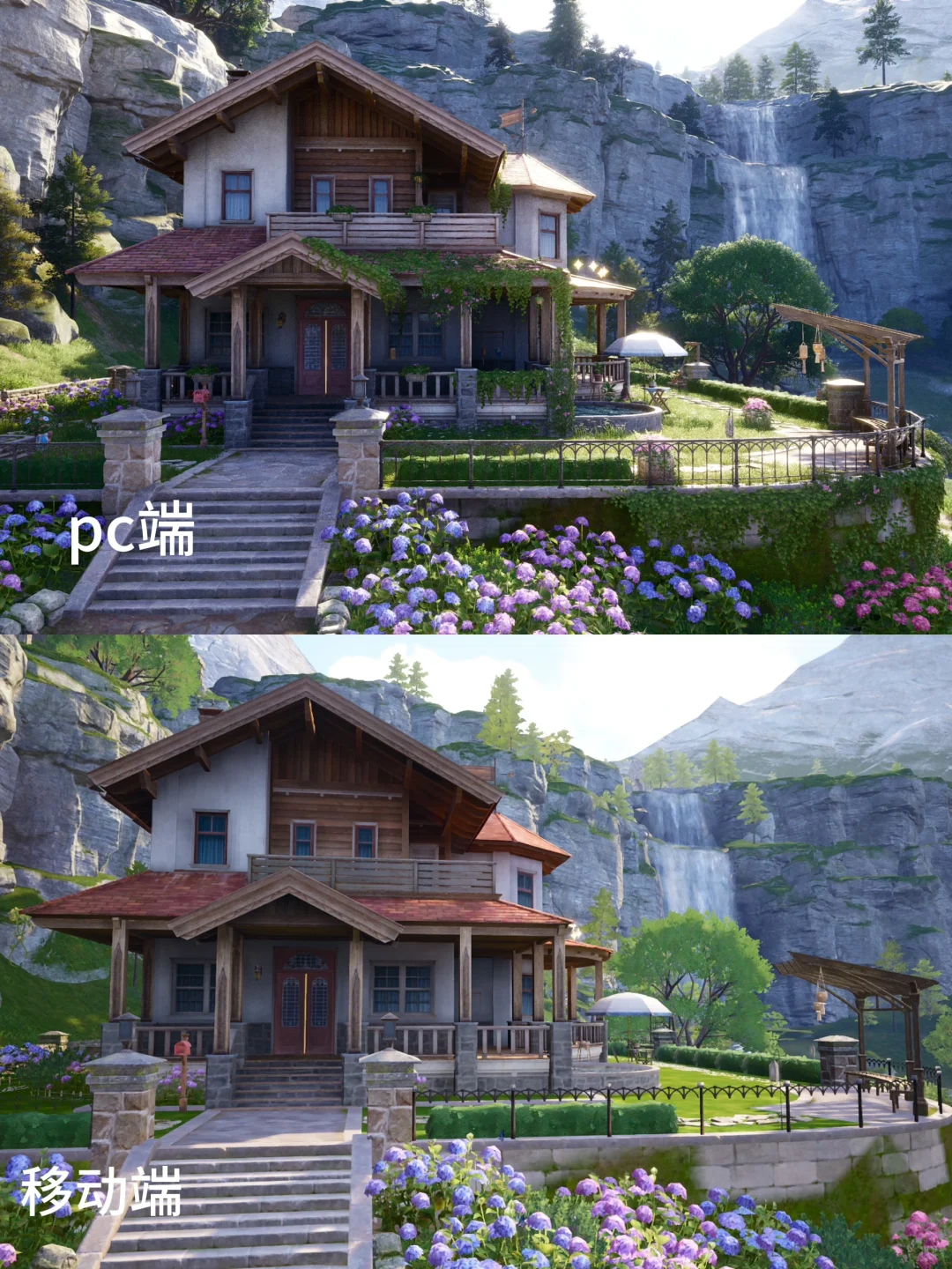 pc端和移动端对比…