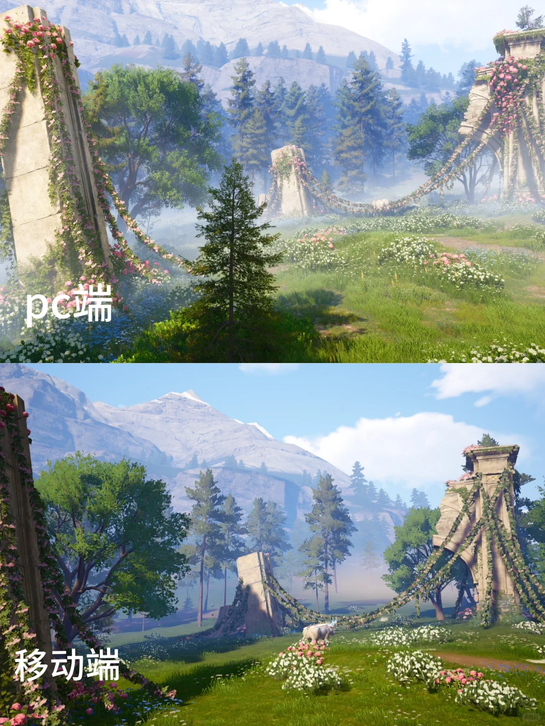 pc端和移动端对比…