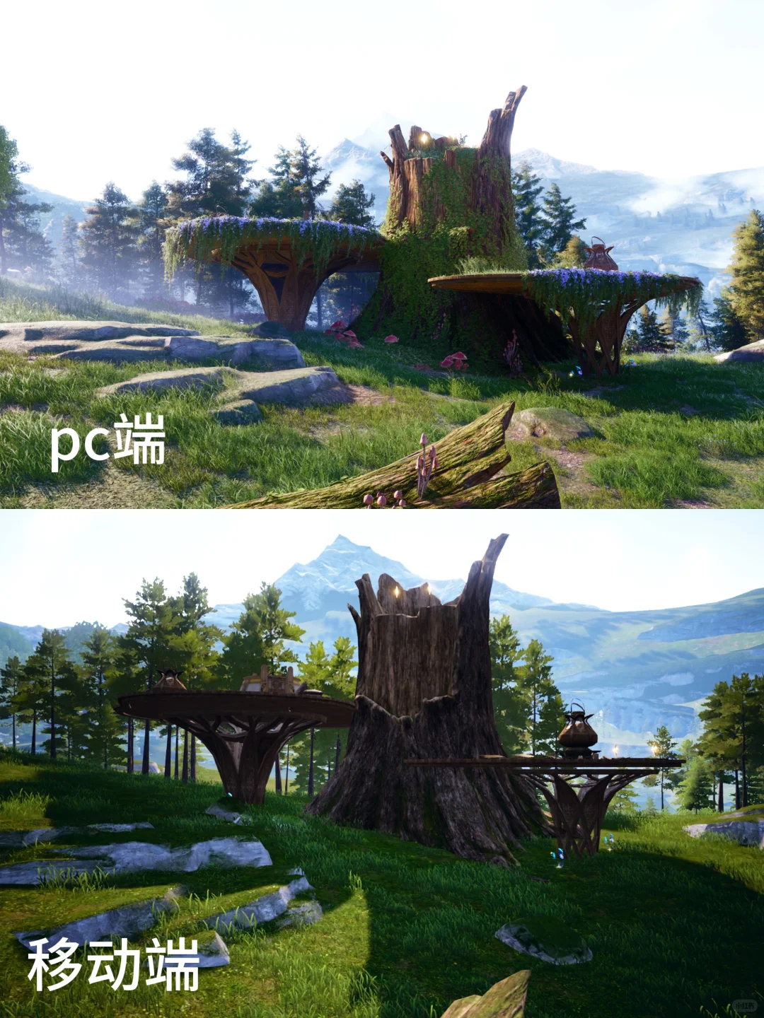 pc端和移动端对比…