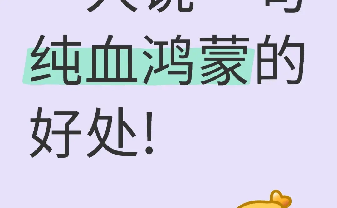 一人说一句纯血鸿蒙的好处!