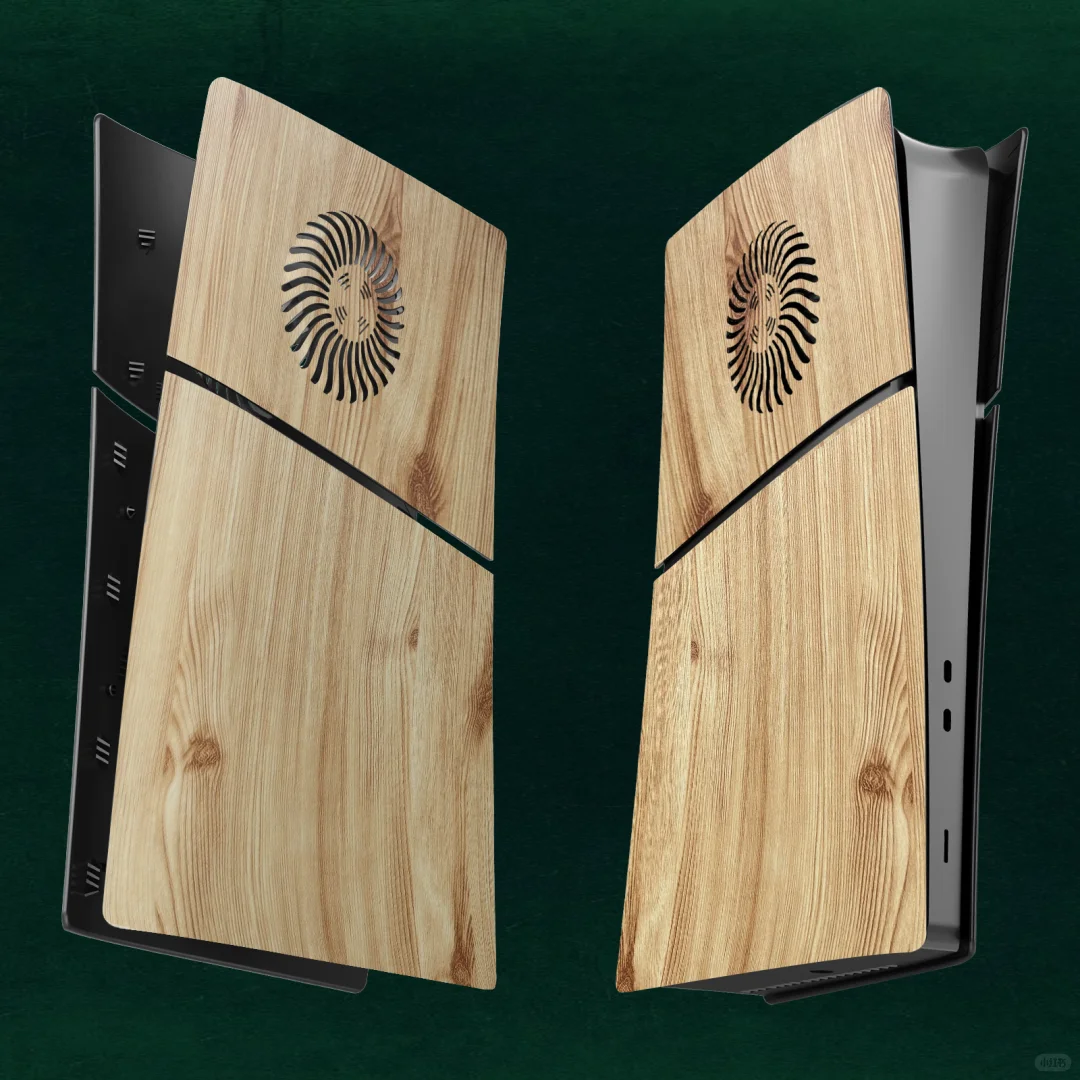 PS5 Slim console faceplate Wood grain