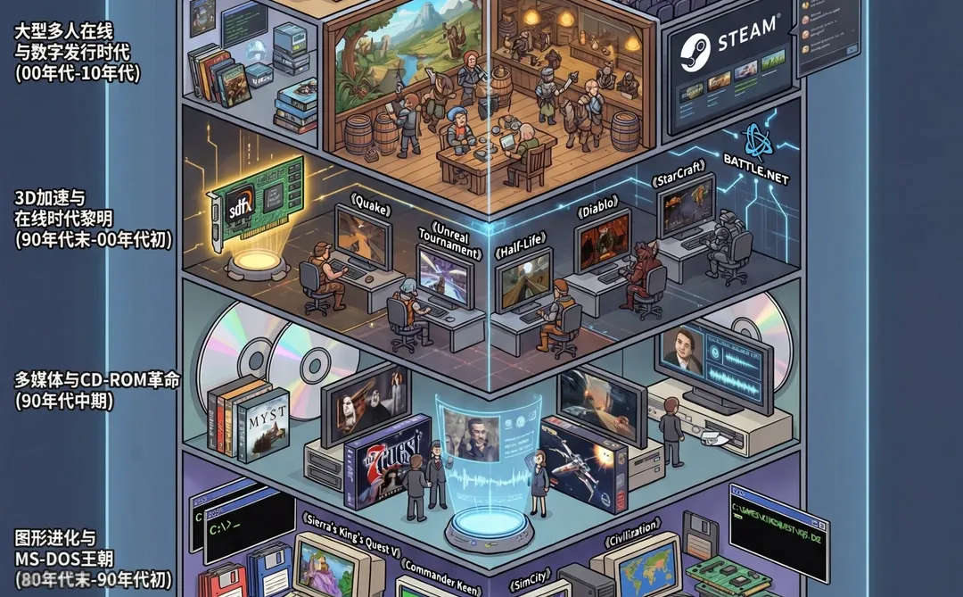图解PC游戏演进史——从文本命令到虚拟宇宙