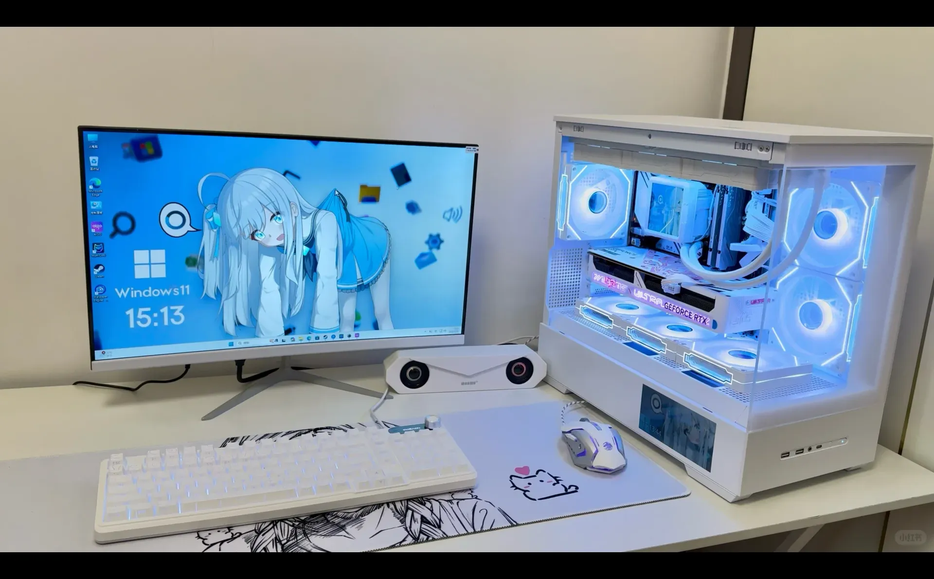 7.1k拿下i5 12600kf➕5060白粉色电脑主机